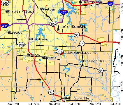 Lake Winnebago, MO map