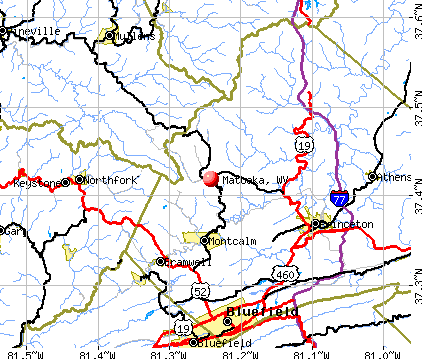 Matoaka, WV map