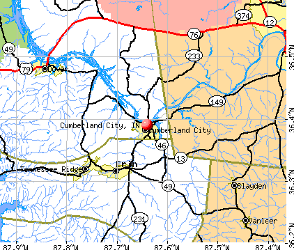 Cumberland City, TN map