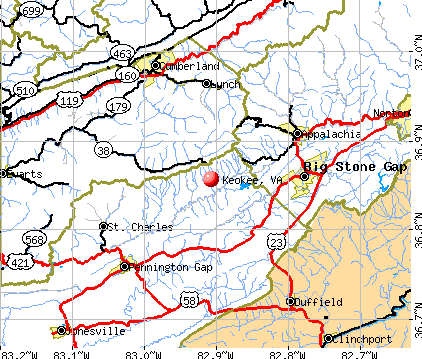 Keokee, VA map
