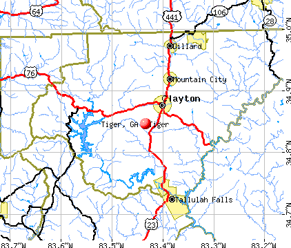 Tiger, GA map