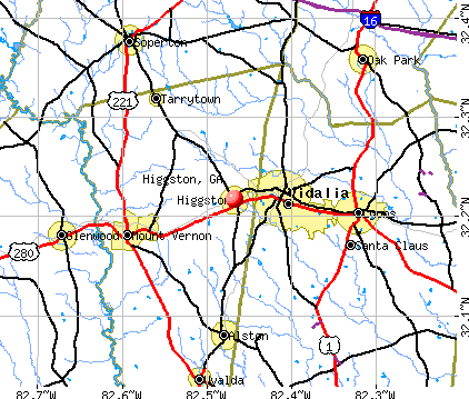 Higgston, GA map