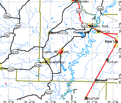 Lynn, AR map
