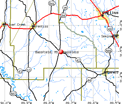 Bassfield, MS map