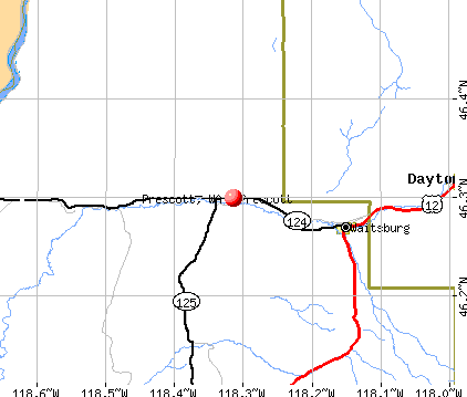 Prescott, WA map