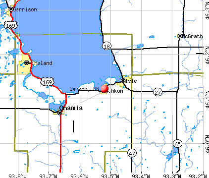 Wahkon, MN map