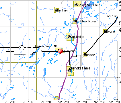 Finlayson, MN map