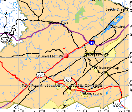 Unionville, PA map