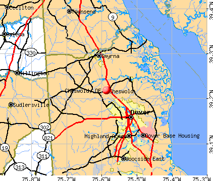 Cheswold, DE map