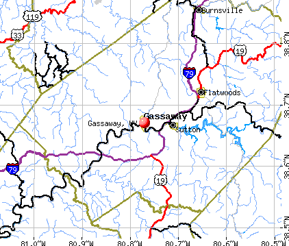 Gassaway, WV map