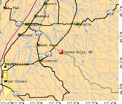 Scotts Mills, OR map