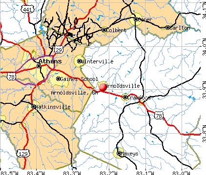 Arnoldsville, GA map