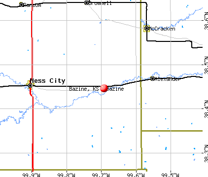 Bazine, KS map