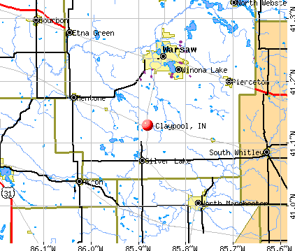 Claypool, IN map