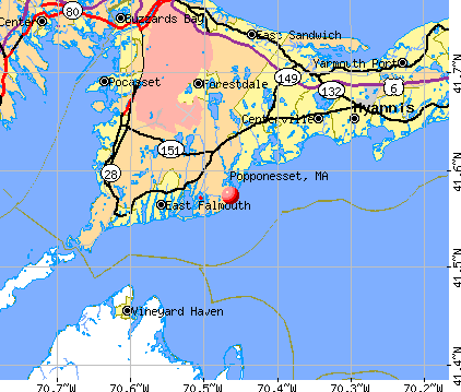 Popponesset, MA map