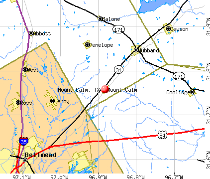 Mount Calm, TX map