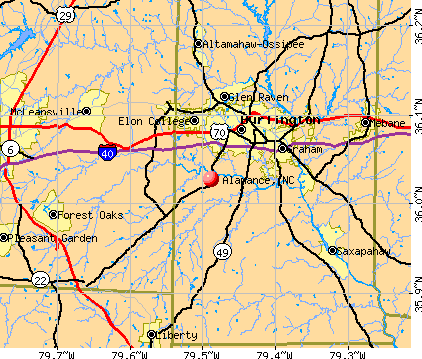 Alamance, NC map