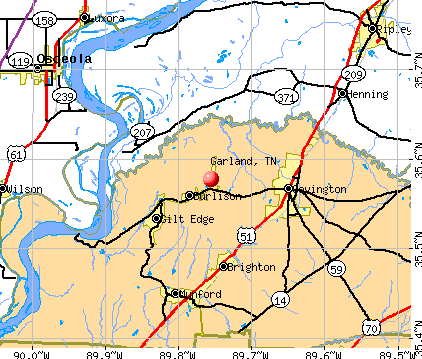 Garland, TN map