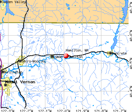 Hamilton, WA map