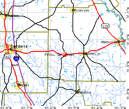 Pitts, GA map