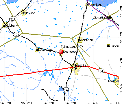 Tehuacana, TX map