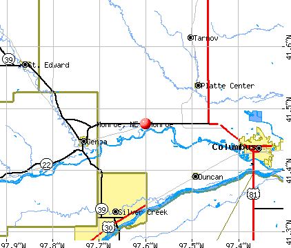 Monroe, NE map