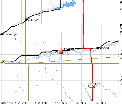 Lenora, KS map