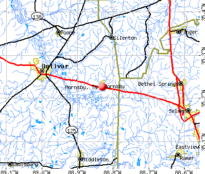 Hornsby, TN map
