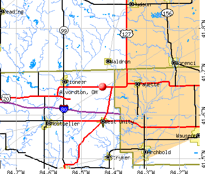 Alvordton, OH map