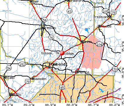 Gibson, TN map