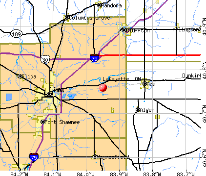 Lafayette, OH map