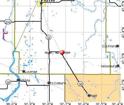 Hope, ND map