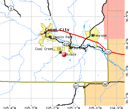 Coal Creek, CO map