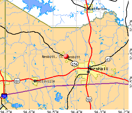 Nesbitt, TX map