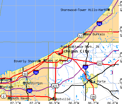 Pottawattamie Park, IN map