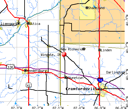Wingate, IN map