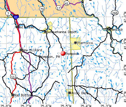 Thompson, PA map