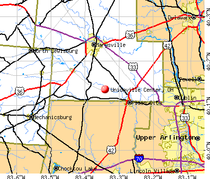 Unionville Center, OH map