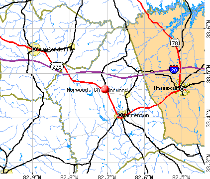 Norwood, GA map