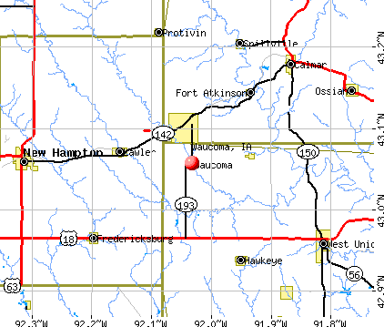 Waucoma, IA map