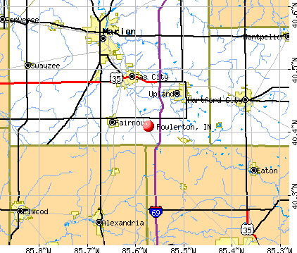 Fowlerton, IN map