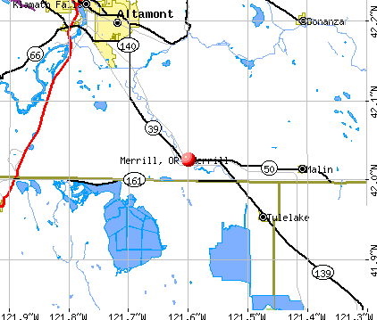 Merrill, OR map