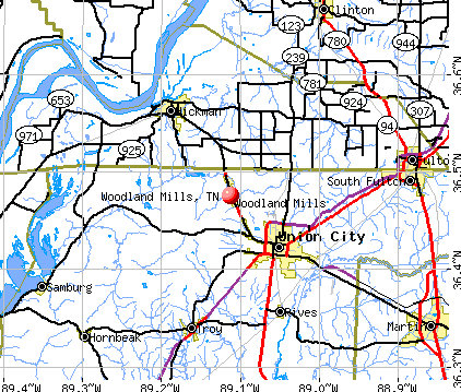 Woodland Mills, TN map