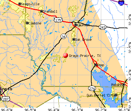 Grays Prairie, TX map
