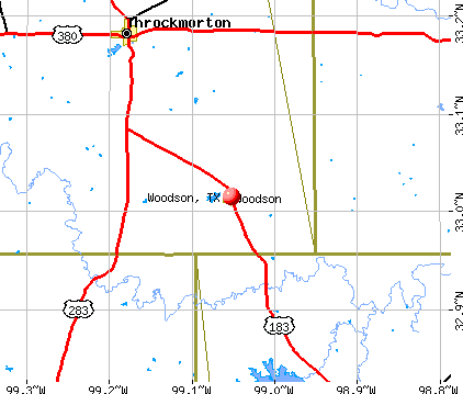 Woodson, TX map