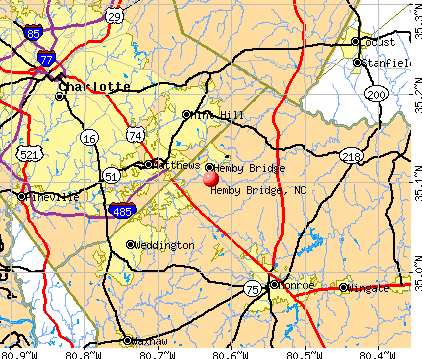 Hemby Bridge, NC map