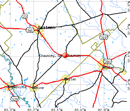 Chauncey, GA map