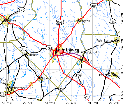 East Laurinburg, NC map