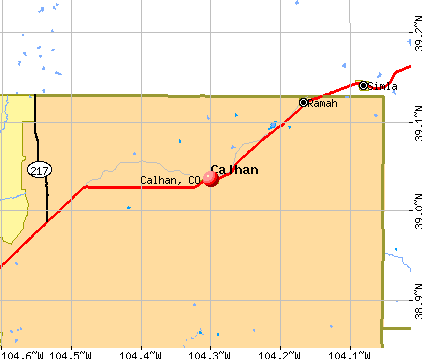 Calhan, CO map