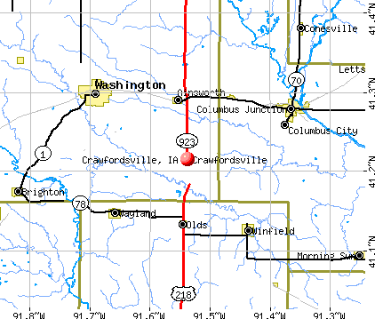 Crawfordsville, IA map
